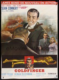 1z182 GOLDFINGER French 1p R80s three great images of Sean Connery as James Bond 007, Mascii art!