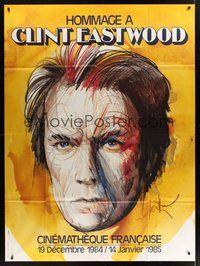 1z200 HOMMAGE A CLINT EASTWOOD French 1p '84 wonderful headshot artwork of the man himself!