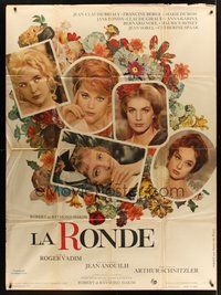 1z229 LA RONDE French 1p '64 different image of sexy Jane Fonda & four female co-stars!