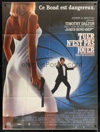 1z250 LIVING DAYLIGHTS CinePoster REPRO French 1p '87 Timothy Dalton as James Bond & sexy d'Abo!
