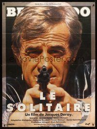 1z251 LONER French 1p '87 Jacques Deray's Le solitaire, super c/u of Jean-Paul Belmondo with gun!