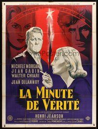 1z276 MOMENT OF TRUTH style A French 1p '52 Michele Morgan, Jean Gabin, art by Guy Gerard Noel!