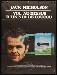 1z291 ONE FLEW OVER THE CUCKOO'S NEST French 1p '76 different art of Nicholson, Forman classic!