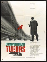 1z332 SLEEPING CAR MURDER style A French 1p '65 Costa-Gavras' Compartiment tueurs, Broutin art!