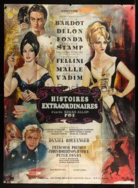 1z335 SPIRITS OF THE DEAD French 1p '68 Federico Fellini, Allard artwork of sexy Jane Fonda!