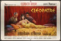 1z021 CLEOPATRA French 2p '63 Elizabeth Taylor, Richard Burton, Rex Harrison, Howard Terpning art!