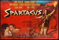 1z023 SPARTACUS French 2p '61 classic Stanley Kubrick & Kirk Douglas epic, different Peron art!