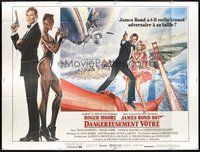 1z003 VIEW TO A KILL French 8p '85 art of Roger Moore as James Bond 007 by Daniel Goozee!