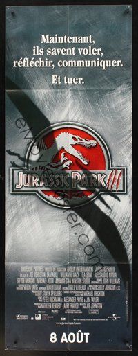 1z041 JURASSIC PARK 3 French door-panel '01 from the dinosaur novel by Michael Crichton!