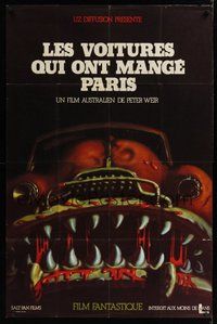 1z061 CARS THAT ATE PARIS French 31x47 '74 early Peter Weir, wild art of killer automobile!