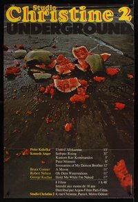 1z075 STUDIO CHRISTINE 2 UNDERGROUND French 31x47 film festival poster '70s smashed watermelon!