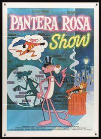 1z482 PINK PANTHER SHOW Italian 1p '78 movie compilation of cartoons, cool art!