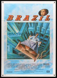 1z439 BRAZIL Italian 1p '85 Terry Gilliam, cool sci-fi fantasy art by Lagarrigue!