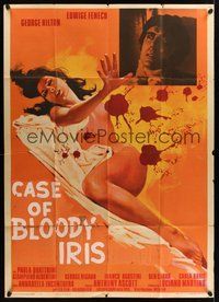 1z635 CASE OF THE BLOODY IRIS Italian 1p '72 artwork of sexy naked Edwige Fench covered in blood!
