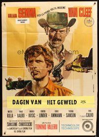 1z646 DAY OF ANGER Italian 1p '67 art of Lee Van Cleef by Renato Casaro, spaghetti western!