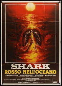 1z652 DEVIL FISH Italian 1p '84 Lamberto Bava's Shark: Rosso nell'oceano, cool art by Enzo Sciotti!