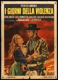 1z690 I GIORNI DELLA VIOLENZA Italian 1p '67 spaghetti western art by Renato Casaro!