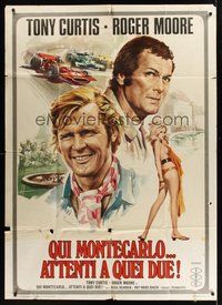 1z726 MISSION MONTE CARLO Italian 1p '74 Roger Moore & Tony Curtis, Persuaders, racing & gambling!