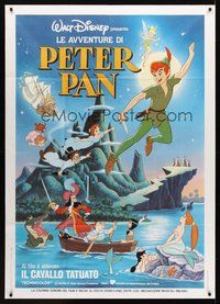1z734 PETER PAN Italian 1p R87 Walt Disney animated cartoon fantasy classic, great art!
