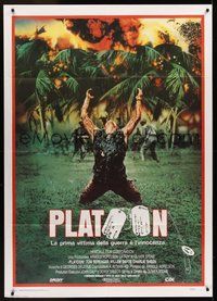 1z483 PLATOON Italian 1p '87 Oliver Stone, Tom Berenger, Willem Dafoe, Vietnam War!