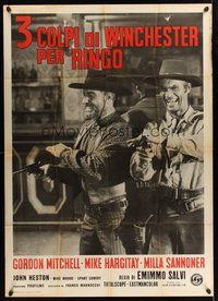 1z780 THREE GRAVES FOR A WINCHESTER Italian 1p '66 Mitchell, Mickey Hargitay, spaghetti western!