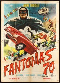 1z530 FANTOMAS Italian 2p '64 Jean Marais, cool art of the master thief by Enrico De Seta!