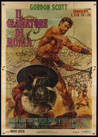 1z536 GLADIATOR OF ROME Italian 2p '62 Gordon Scott, Il Gladiatore di Roma, art by Ciriello!