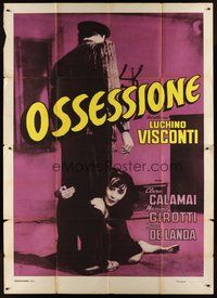1z414 OSSESSIONE Italian 2p R50s Luchino Visconti classic, close up of Clara Calamai & Girotti!