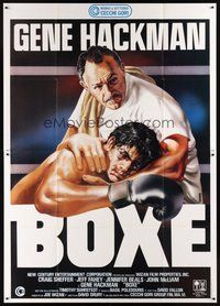 1z417 SPLIT DECISIONS Italian 2p '89 art of Gene Hackman coaching his boxer son in the ring!