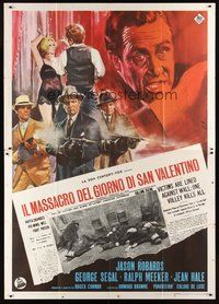 1z418 ST. VALENTINE'S DAY MASSACRE Italian 2p '67 completely different art by Enzo Nistri!