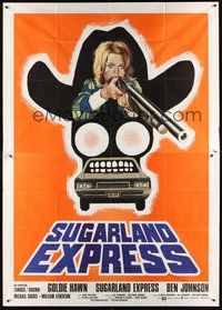 1z419 SUGARLAND EXPRESS Italian 2p '74 Steven Spielberg, Goldie Hawn, cool different art!