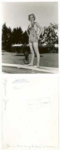 2a296 JANE WYMAN 8x10 still '41 standing on diving board by pool by Schuyler Crail!