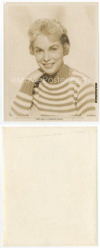 2a297 JANET LEIGH 8x10 still '60 head & shoulders smiling portrait wearing striped sweater!