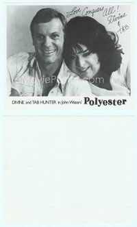 2a525 POLYESTER 8x10 still '81 John Waters, close up of Divine & Tab Hunter, love conquers all!