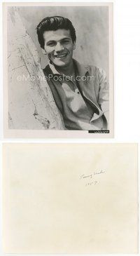 2a611 TOMMY SANDS 8x10 still '57 great waist-high portrait outdoors leaning on a tree!