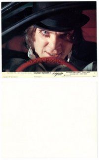 2a127 CLOCKWORK ORANGE color 8x10 still #1 '72 Kubrick, best c/u of Malcolm McDowell driving!