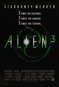 2b115 ALIEN 3 1sh '92 Sigourney Weaver, 3 times the danger, 3 times the terror!
