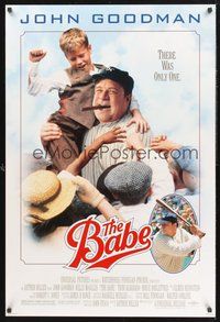 2b118 BABE DS 1sh '92 great image of John Goodman as Ruth, greatest baseball player of all-time!