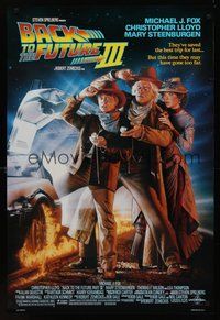 2b119 BACK TO THE FUTURE III DS 1sh '90 Michael J. Fox, Chris Lloyd, Zemeckis, Drew Struzan art!