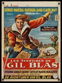 2b441 ADVENTURES OF GIL BLAS Belgian '56 Georges Marchal & sexy Barbara Laage!