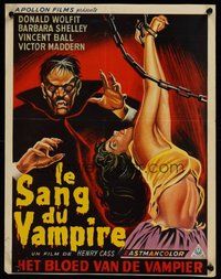 2b465 BLOOD OF THE VAMPIRE Belgian '58 begins where Dracula left off, art of monster & sexy girl!
