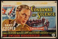 2b477 COURT-MARTIAL OF BILLY MITCHELL Belgian '56 c/u of Gary Cooper, directed by Otto Preminger!