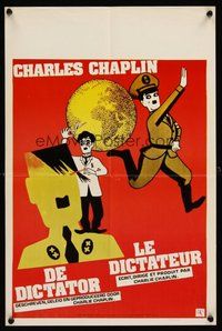 2b512 GREAT DICTATOR Belgian R68 Charlie Chaplin directs and stars, wacky WWII comedy!