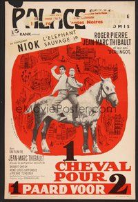 2b525 HORSE FOR TWO Belgian '62 Jean-Marc Thibault's Un cheval pour deux, wacky art!