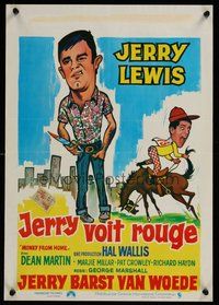 2b584 MONEY FROM HOME Belgian R70s Dean Martin, wacky art of horse & jockey Jerry Lewis!
