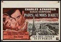 2b597 PARIS AU MOIS D'AOUT Belgian '66 romantic art of Charles Aznavour & Hampshire!
