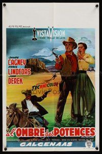 2b627 RUN FOR COVER Belgian R60s art of James Cagney & Viveca Lindfors, Nicholas Ray!