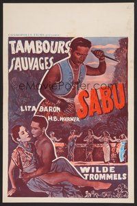 2b629 SAVAGE DRUMS Belgian '51 cool images of Sabu, Lita Baron, new adventure, new thrills!