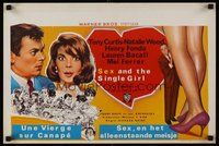 2b632 SEX & THE SINGLE GIRL Belgian '65 great art of Henry Fonda, Tony Curtis & sexy Natalie Wood!