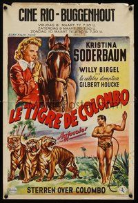 2b650 STARS OVER COLOMBO Belgian '53 Kristina Soderbaum, art of Willy Birgel in loincloth w/whip!